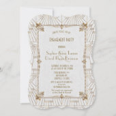 王室のフルーアデリスアールデコ金ゴールド婚約パーティ 招待状 (正面)