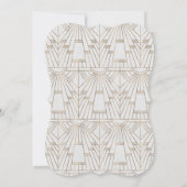 王室のフルーアデリスアールデコ金ゴールド婚約パーティ 招待状 (裏面)