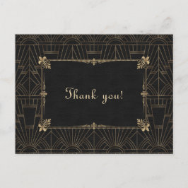 王室のフルーアデリスアールデコ1920結婚s Thank You ポストカード