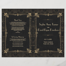 王室のフルーアデリスアールデコ1920s結婚式 プログラム