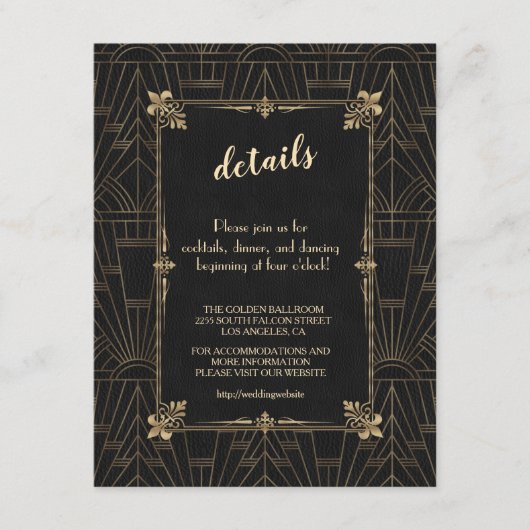 王室のフルーアデリスアールデコ1920s結婚 エンクロージャーカード (正面)