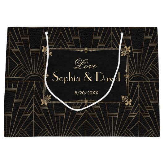 王室のフルーアデリスアールデコ1920s結婚 ラージペーパーバッグ (正面)