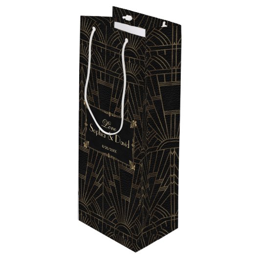 王室のフルーアデリスアールデコ1920s結婚 ワインギフトバッグ (正面アングル)