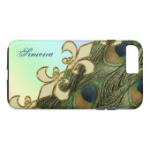 王室のフルーアデリス孔雀iPhone 7プラスモノグラム Case-Mate iPhoneケース (裏面(横))