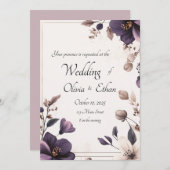 王室のフローラ結婚式招待状 招待状 (正面/裏面)