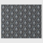 王室のブラック&シルバーのキング・オブ・ザ・デッドクリスマス ラッピングペーパー (フラット)