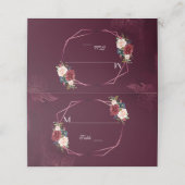 王室のブルゴーニュフローラジオメト結婚リ プレイスカード (外部開封)