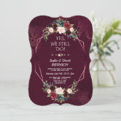 王室のブルゴーニュフローラ幾何結婚周年記念 招待状 (スタンド正面)