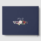 王室のブルゴーニュ赤面花金ゴールド結婚ズ ゲストブック (裏面)