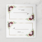 王室のブルゴーニュMarsalaフローラ金ゴールドテーブル番号 プレイスカード (外部開封)