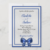 王室のブルーエレガントシルバ結婚ウ 招待状 (正面)