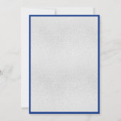 王室のブルーエレガントシルバ結婚ウ 招待状 (裏面)