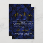 王室のブルースクリプトミニマル葬儀サンキューカード サンキューカード (正面/裏面)