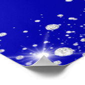 王室のブルー銀グリッターの結婚バーメニュー ポスター (角)