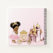 王室のプリンセスキャッスルキャリッジピンク金ゴールドガール ノートブック (裏面)