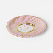 王室のプリンセスピンク金ゴールド宝石飾クラウン ペーパープレート (アングル)