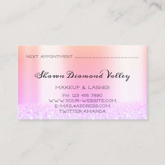 王室のプリンセスメイクアップアーティスト遺跡自筆証書 予約カード (裏面)