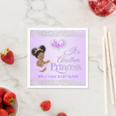 王室のプリンセスラベンダー&シルバーダイヤモンドハート スタンダードカクテルナプキン (インサイチュ)