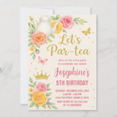 王室のプリンセス茶パーティー誕生日招待状 招待状 (正面)