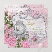 王室のプリンセス誕生会 招待状 (正面/裏面)