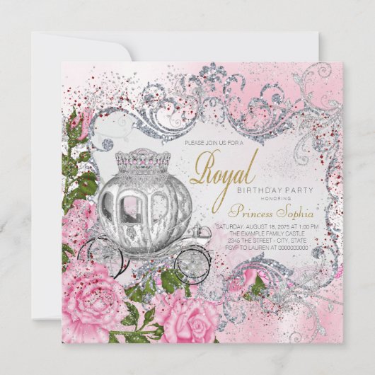 王室のプリンセス誕生会 招待状 (正面)