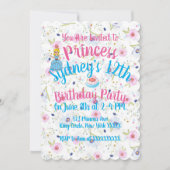 王室のプリンセス誕生日パーティー招待状カード 招待状 (正面)