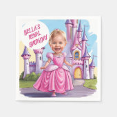 王室のプリンセス4歳の誕生日 スタンダードカクテルナプキン (正面)