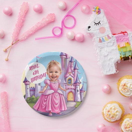 王室のプリンセス4歳の誕生日 ペーパープレート (パーティー)