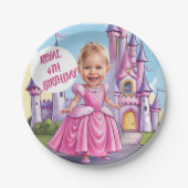 王室のプリンセス4歳の誕生日 ペーパープレート (正面)