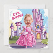 王室のプリンセス4歳の誕生日 招待状 (正面)