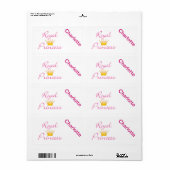 王室のプリンセス ラベル (フルシート)