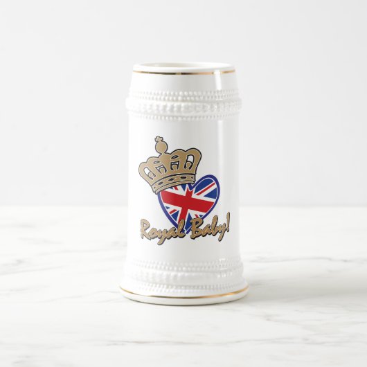 王室のベビー英国ハート国旗 ビールジョッキ (中央)