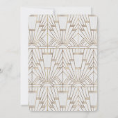 王室のホワイト金ゴールド素晴らしギャツビー誕生日パーティー 招待状 (裏面)