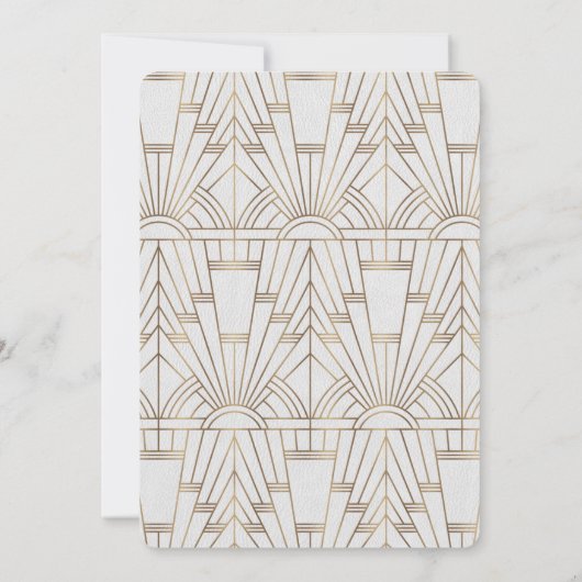 王室のホワイト金ゴールド素晴らしギャツビー誕生日パーティー 招待状 (裏面)