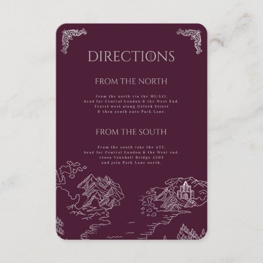 王室のミュース中世ファンタジー旧世界地図結婚の エンクロージャーカード (正面)