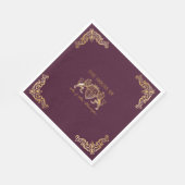 王室のムース中世ファンタジーモノグラムライオンエンブレム スタンダードランチョンナプキン (角)