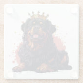 王室のロットワイラードッククイーンクラウン ガラスコースター (裏面)