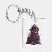 王室のロットワイラードッククイーンクラウン キーホルダー (正面左)