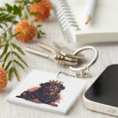 王室のロットワイラードッククイーンクラウン キーホルダー (正面右)