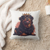 王室のロットワイラードッククイーンクラウン クッション (ブランケット)