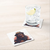 王室のロットワイラードッククイーンクラウン スクエアペーパーコースター (インサイチュ)