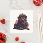 王室のロットワイラードッククイーンクラウン スタンダードカクテルナプキン (インサイチュ)