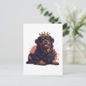 王室のロットワイラードッククイーンクラウン ポストカード (スタンド正面)