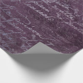 王室のヴィンテージアメジスト紫の古いスクリプト ラッピングペーパー (角)