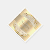 王室のヴィンテージシックフェイクゴールデン結婚ズ スタンダードカクテルナプキン (角)