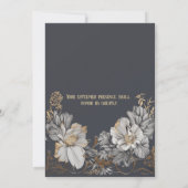 王室のヴィンテージフローラ結婚アールヌーボー 招待状 (裏面)