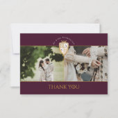 王室の中世ファンタジーシールドフローラの結婚使用 サンキューカード (正面)