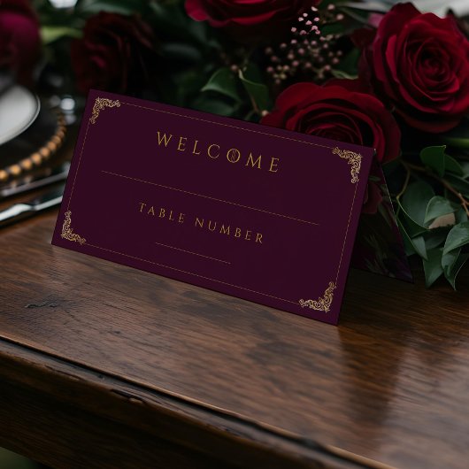 王室の中世ファンタジープラムフローラ結婚ズ プレイスカード