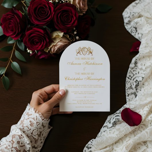 王室の中世ファンタジープラムフローラ結婚ズ 招待状