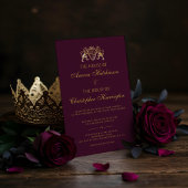 王室の中世ファンタジープラムフローラ結婚ズ 招待状